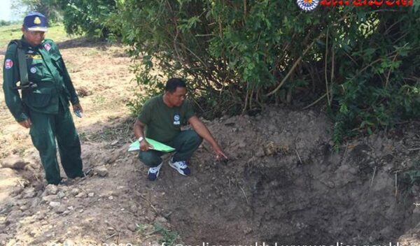 Looted site in Anlong Roth, Banteay Meanchey province. Source: Khmer Times 20190604